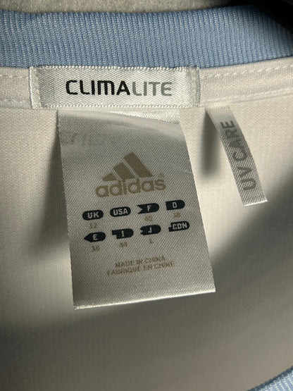 Adidas White ClimaLite UV Care Round Neck - Juniors Large