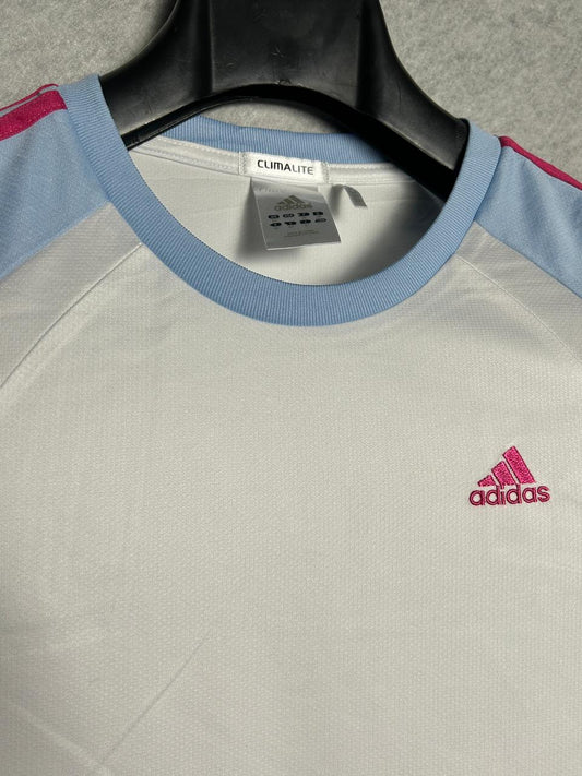 Adidas White ClimaLite UV Care Round Neck - Juniors Large