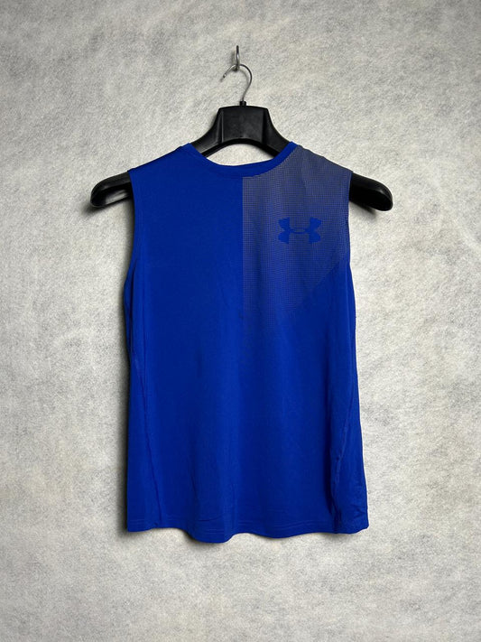 Under Armour Blue Round Neck Dri Fit Sando - Medium