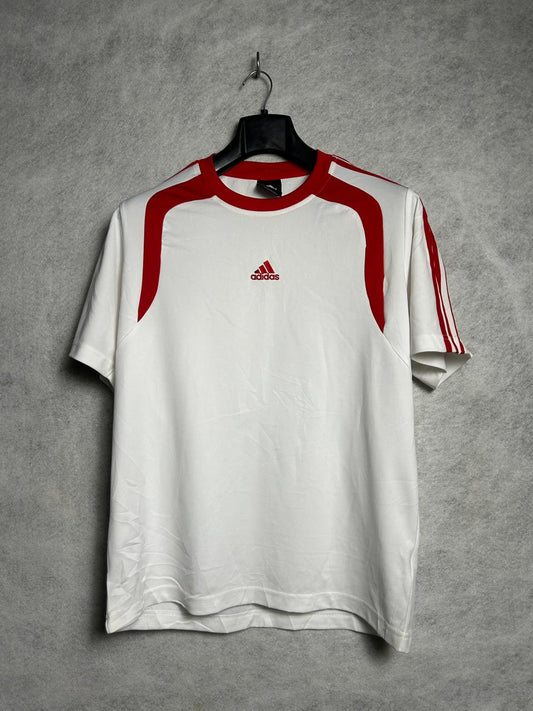 Adidas Super White Red Stripes Round Neck - Medium