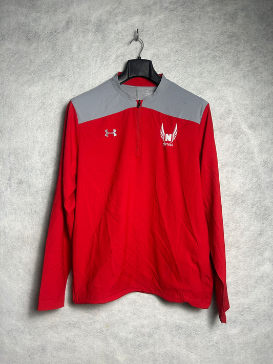 Under Armour Red Loose Central QTR Zip - Medium