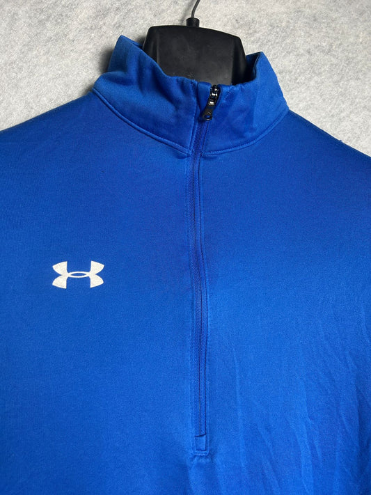 Under Armour Blue Loose Heat Gear QTR Zip - Medium