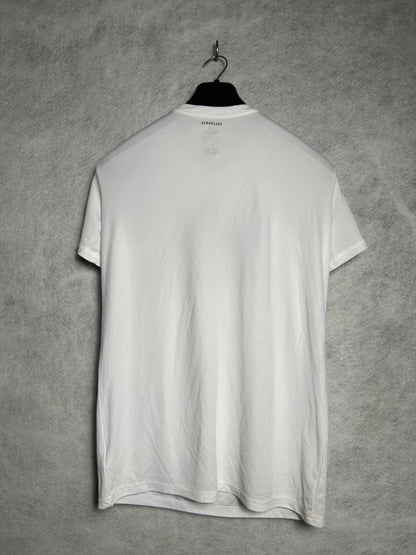 Adidas White Primegreen Big Logo Dri Fit Round Neck - XL