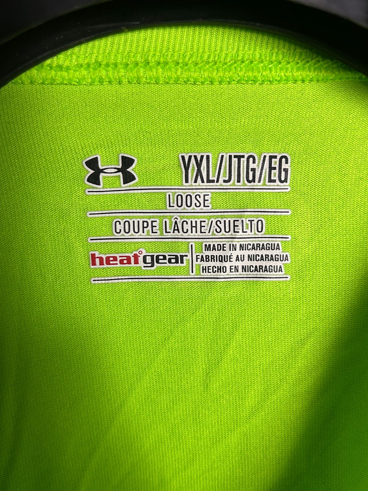 Heat Gear Under Armour Loose Neon Green Round Neck - YXL