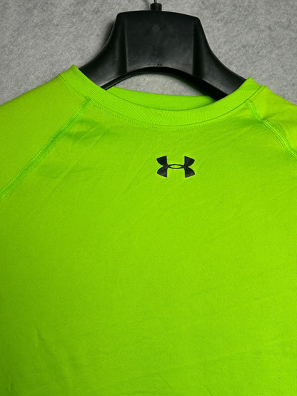 Heat Gear Under Armour Loose Neon Green Round Neck - YXL