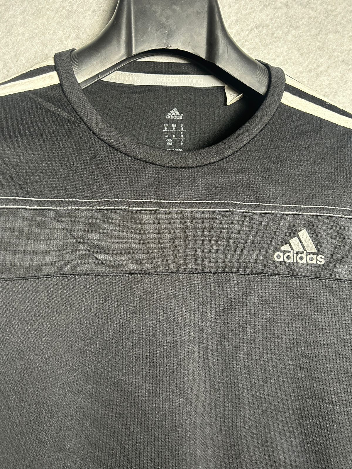 Adidas Black Full Sleeves Round Tee - Medium
