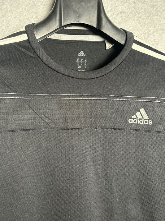 Adidas Black Full Sleeves Round Tee - Medium