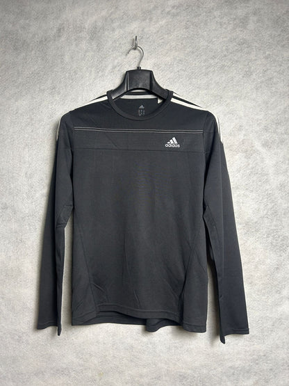 Adidas Black Full Sleeves Round Tee - Medium