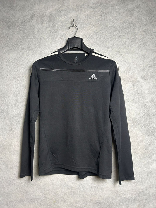 Adidas Black Full Sleeves Round Tee - Medium