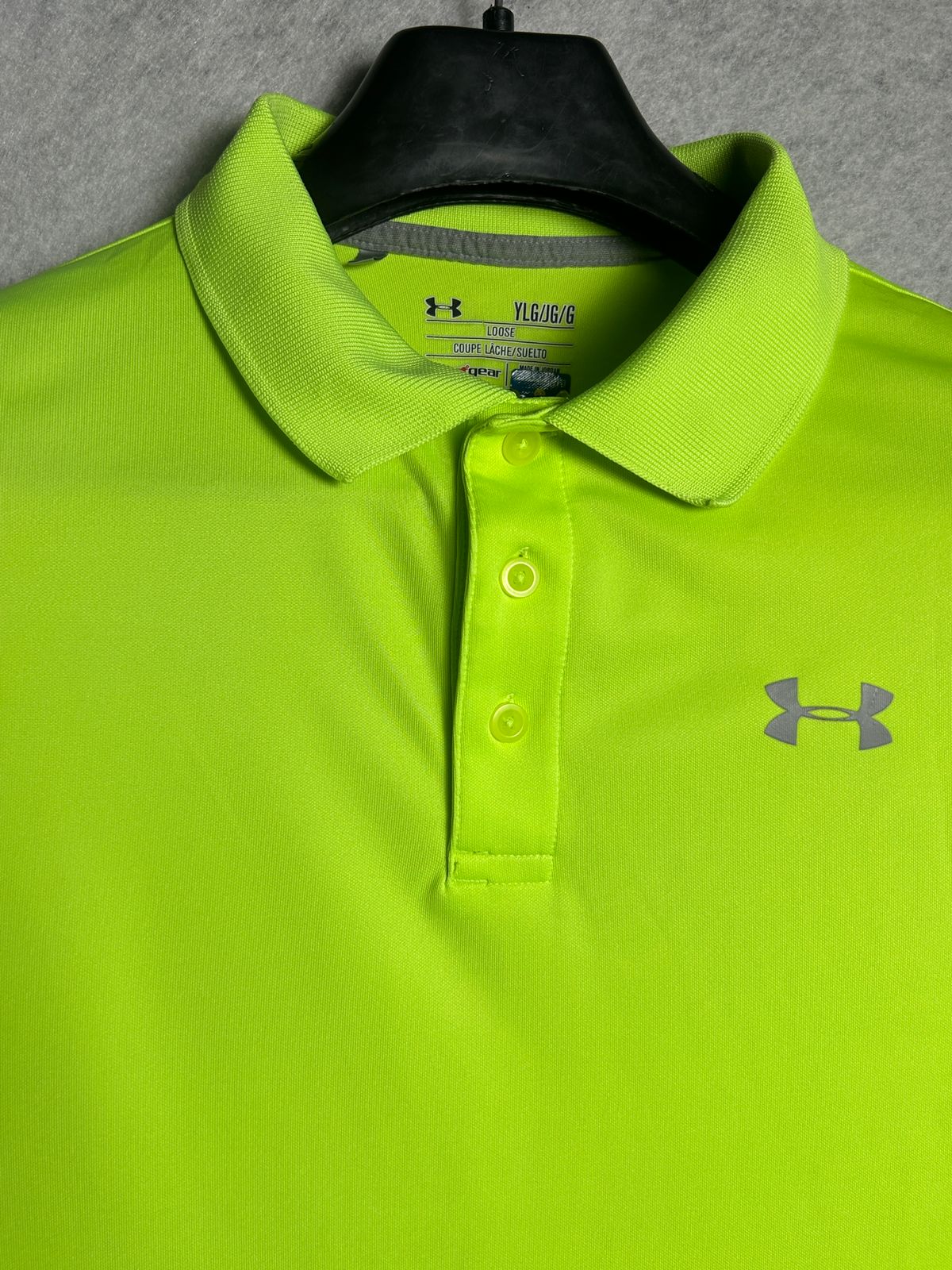 Heat Gear Under Armour Loose Neon Green Polo - YXL