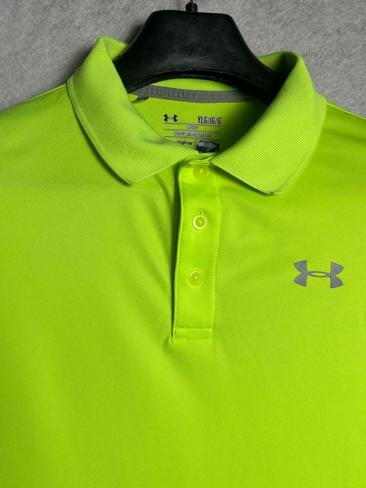 Heat Gear Under Armour Loose Neon Green Polo - YXL