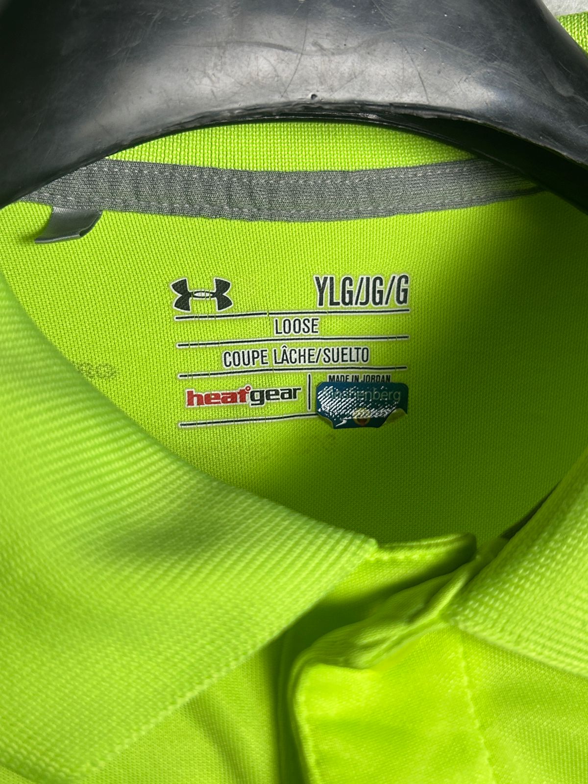 Heat Gear Under Armour Loose Neon Green Polo - YXL