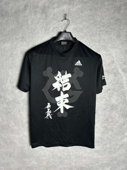 Adidas Anime Style Black Round Tee - Large