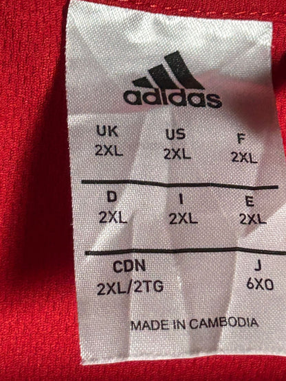 Adidas Red White Stripes Round Neck - XXL