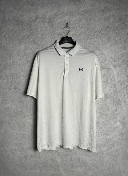 Under Armour White Loose Heatgear Polo- XXL