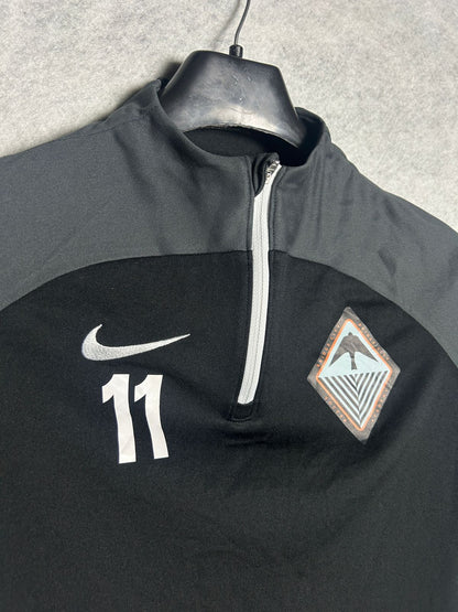 Nike Black & Gray QTR Zip Full Sleeves - Small
