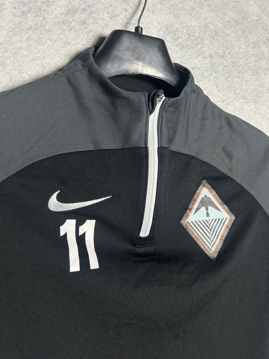 Nike Black & Gray QTR Zip Full Sleeves - Small