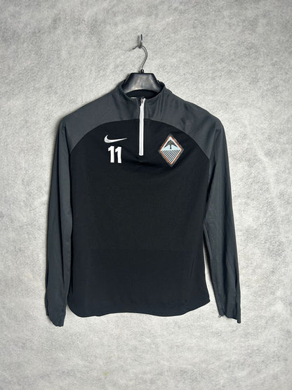 Nike Black & Gray QTR Zip Full Sleeves - Small