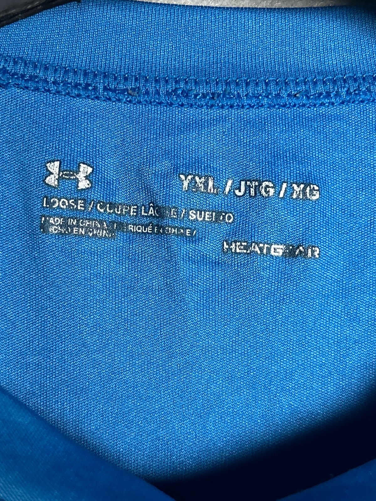 Under Armour Loose Heat Gear Blue Round Tee - YXL