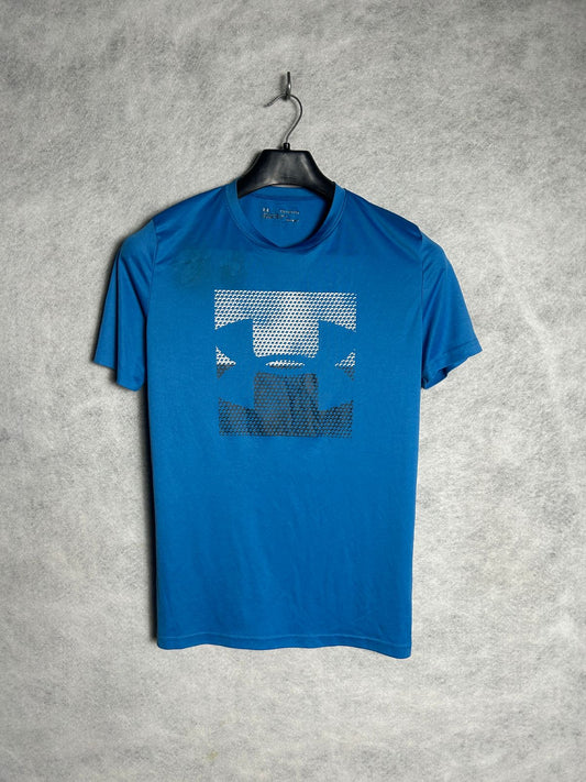 Under Armour Loose Heat Gear Blue Round Tee - YXL