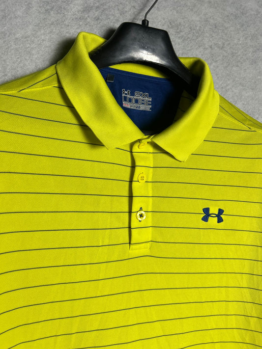 Under Armour Heat Gear Loose Yellow Polo - XXL