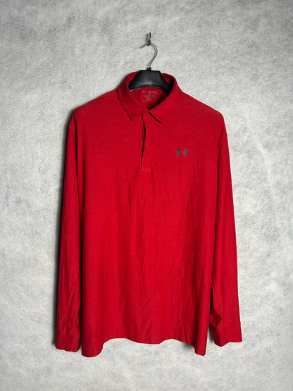 Under Armour Red Full Sleeves Polo - XXXL