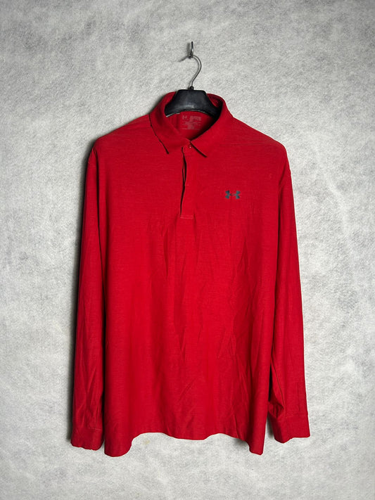 Under Armour Red Full Sleeves Polo - XXXL