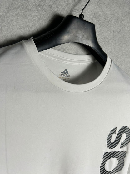 Adidas White Round Neck Fitted - Juniors Large