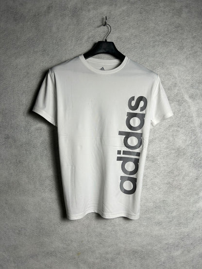 Adidas White Round Neck Fitted - Juniors Large