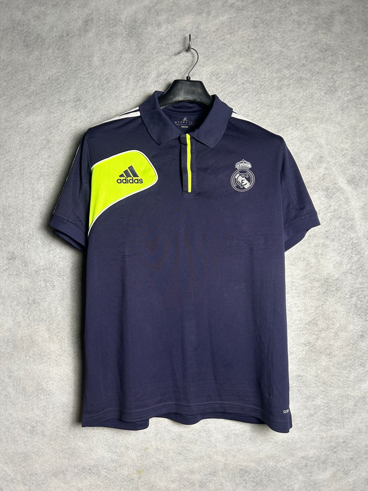 Adidas Blue Polo Shoulders Stripes  - XL