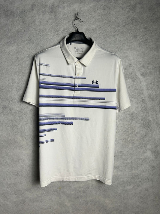 Under Armour The Play Off Polo White & B Purple - 3XL