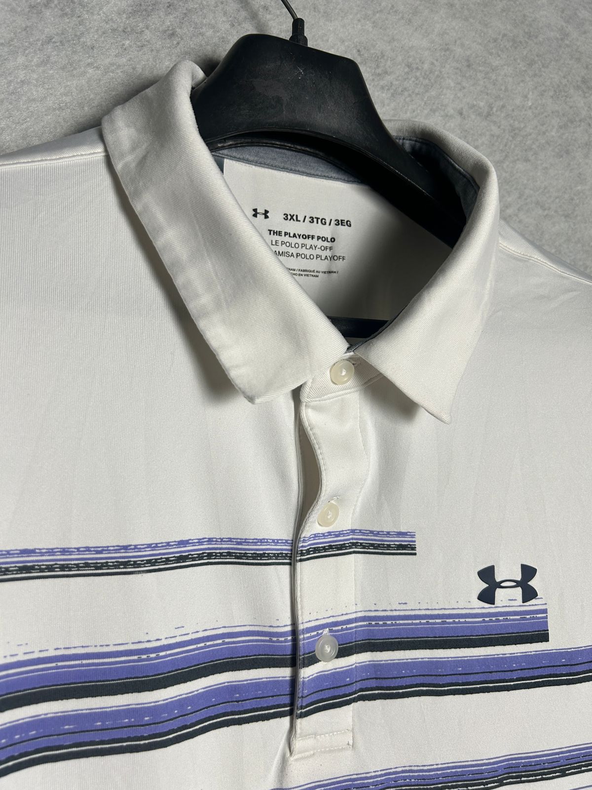 Under Armour The Play Off Polo White & B Purple - 3XL