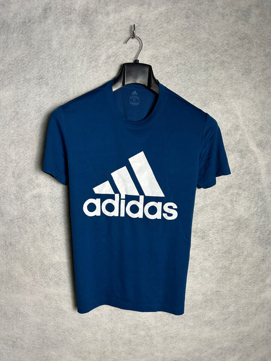 Adidas Blue Aeroready Fitted Round Tee - Large