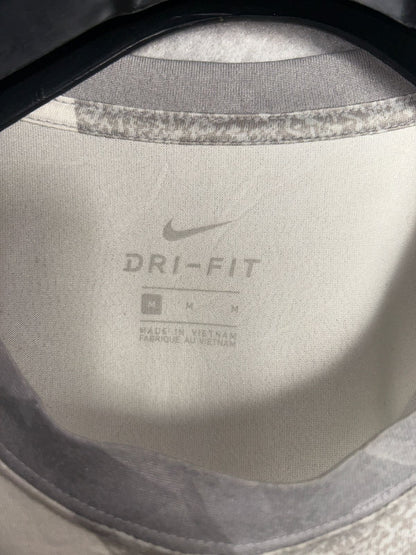 Nike White & Gray Round Tee - Medium