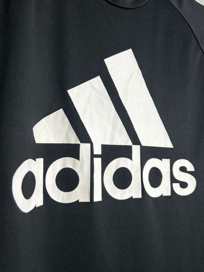 Adidas Black Big Logo Aeroready Round Neck Tee - Large