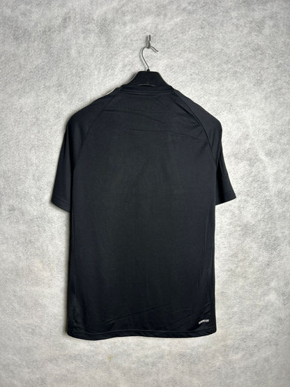 Adidas Black Big Logo Aeroready Round Neck Tee - Large