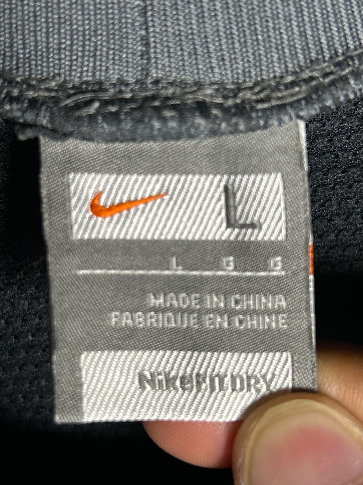 Nike Fit Dry Black Round High Neck Tee - Large