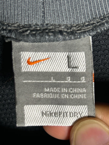 Nike Fit Dry Black Round High Neck Tee - Large