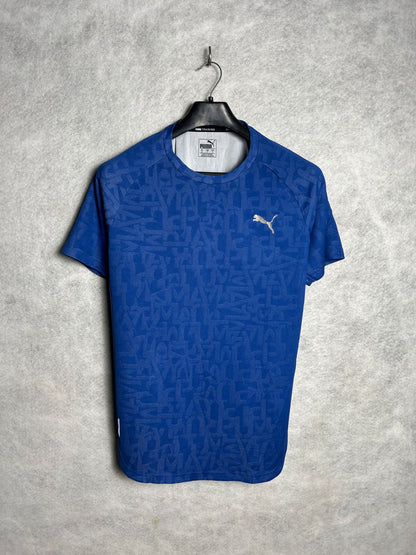 Puma Textured Blue Round Neck - Small
