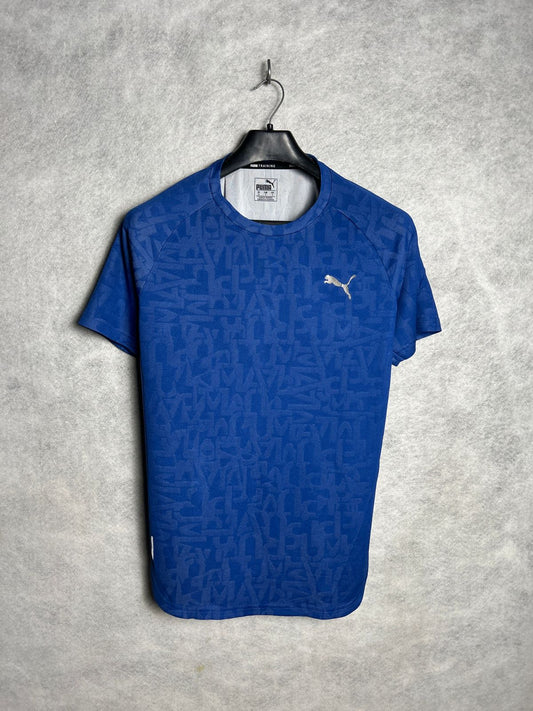 Puma Textured Blue Round Neck - Small