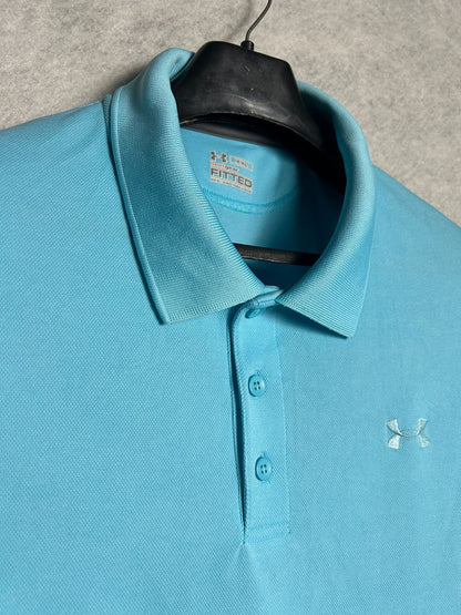 Under Armour Blue Fitted Polo - XXL