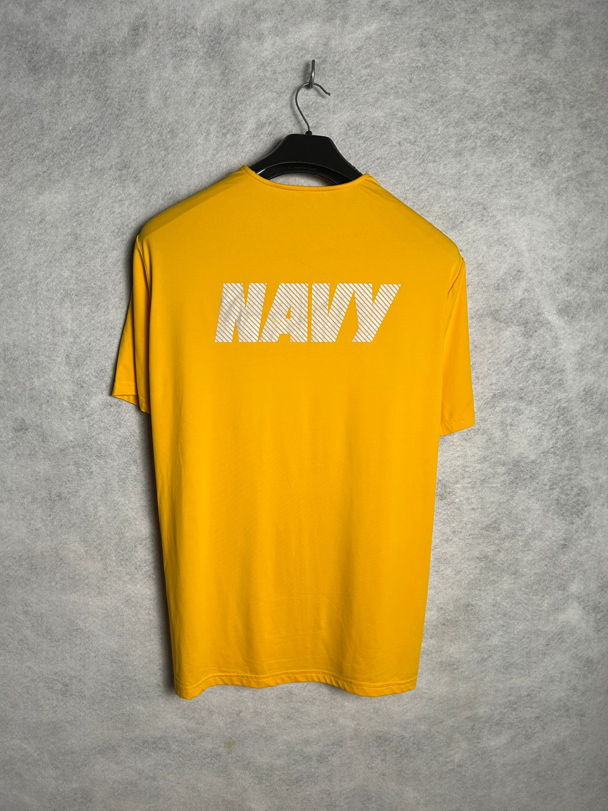 New Balance Yellow Navy Logo Tee - Medium