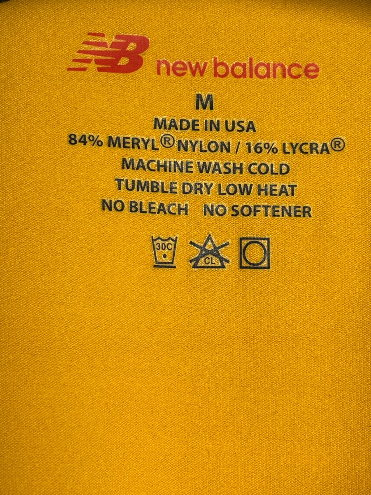 New Balance Yellow Navy Logo Tee - Medium