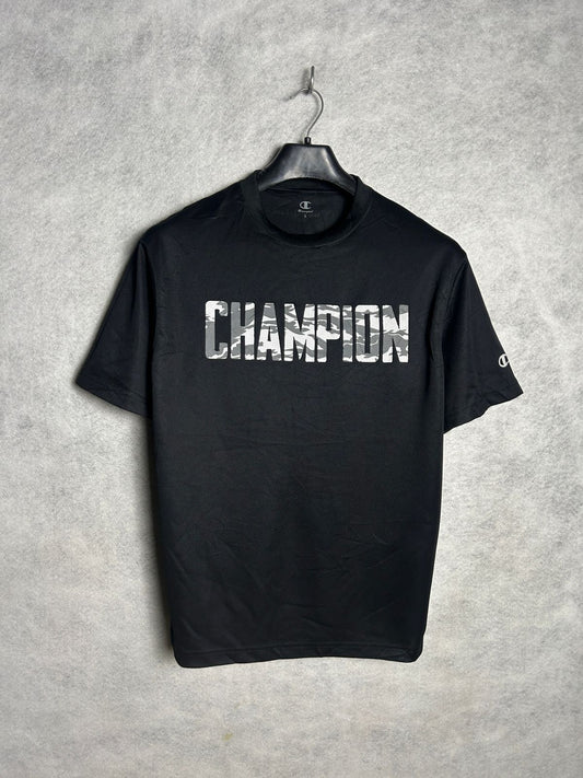 Champion Black Dry Fit Round Neck - Large