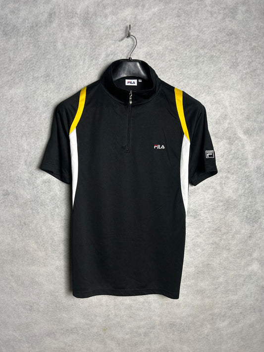 Fila Black Qtr Zip - Large