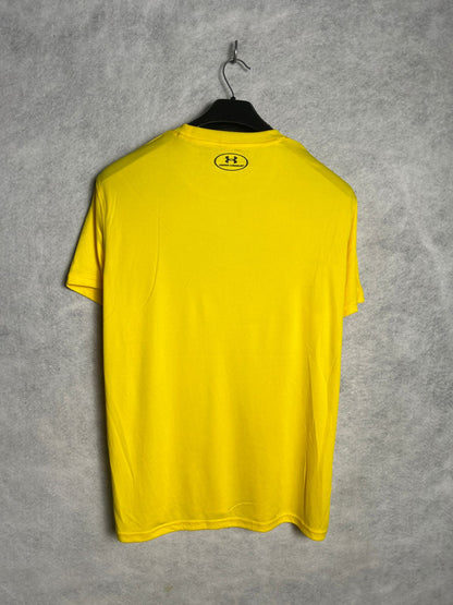 Under Armour Yellow Heat Gear Loose Round Neck - Large