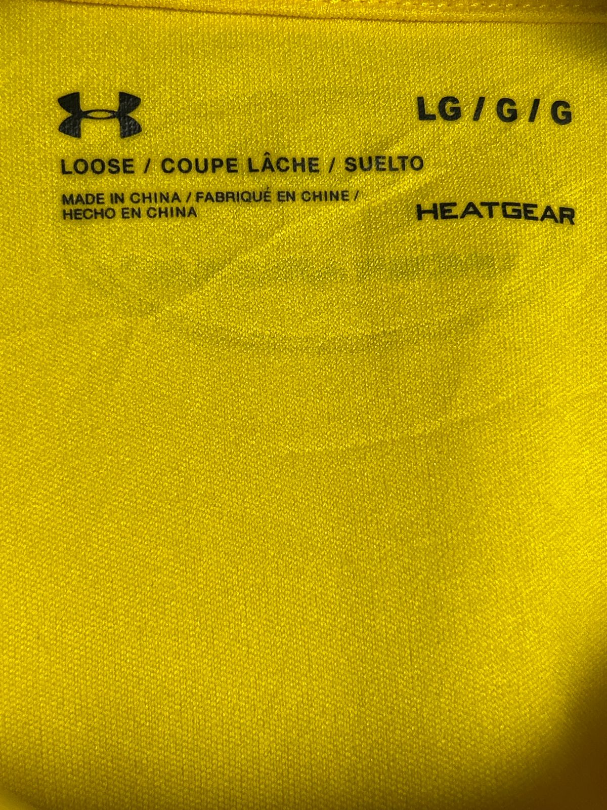 Under Armour Yellow Heat Gear Loose Round Neck - Large