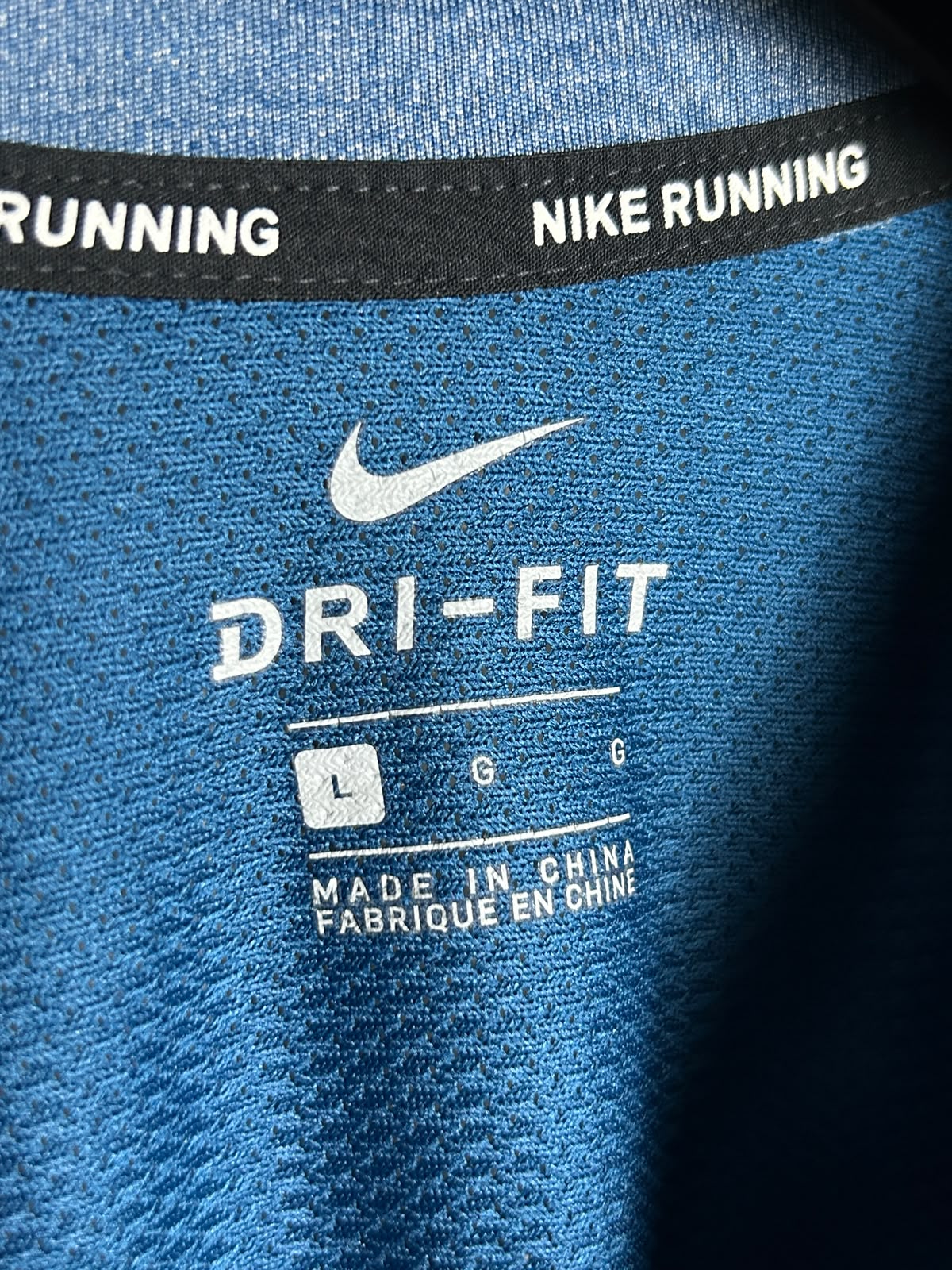 Nike Running Blue Dry Fit Round Neck - Large