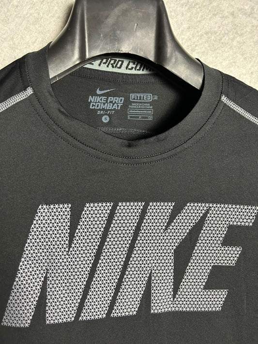 Nike Pro Combat Black Round Neck - Small