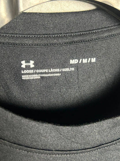 Under Armour Loose Red Big Logo Round Neck Tee - Medium